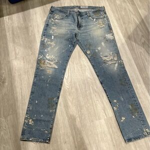 AG Distressed Blue Jeans